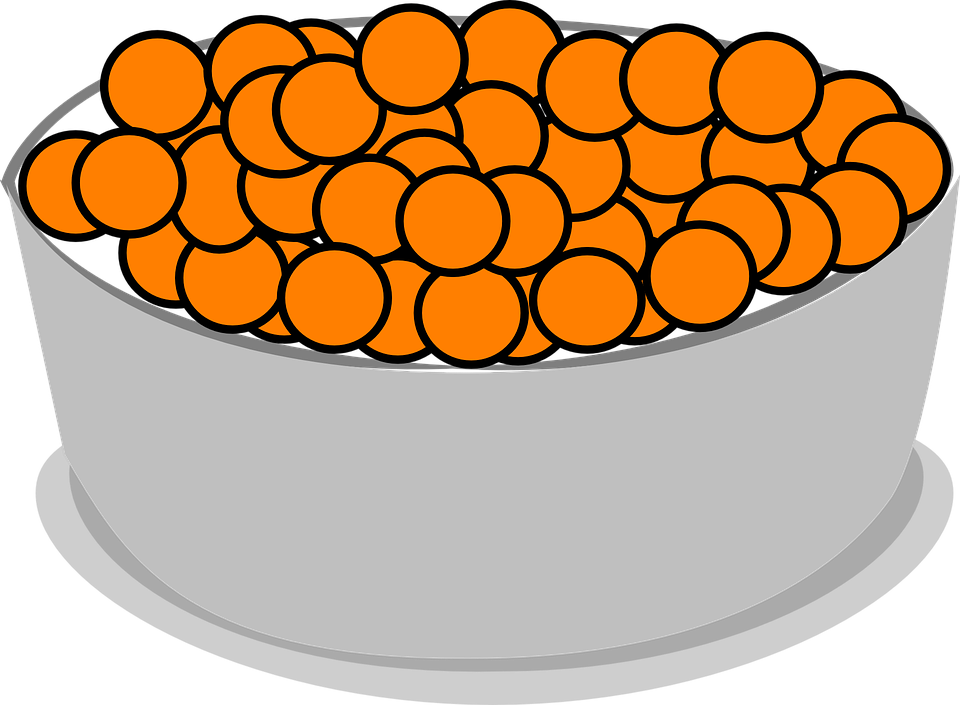 Bowlof Orange Cereal Balls PNG