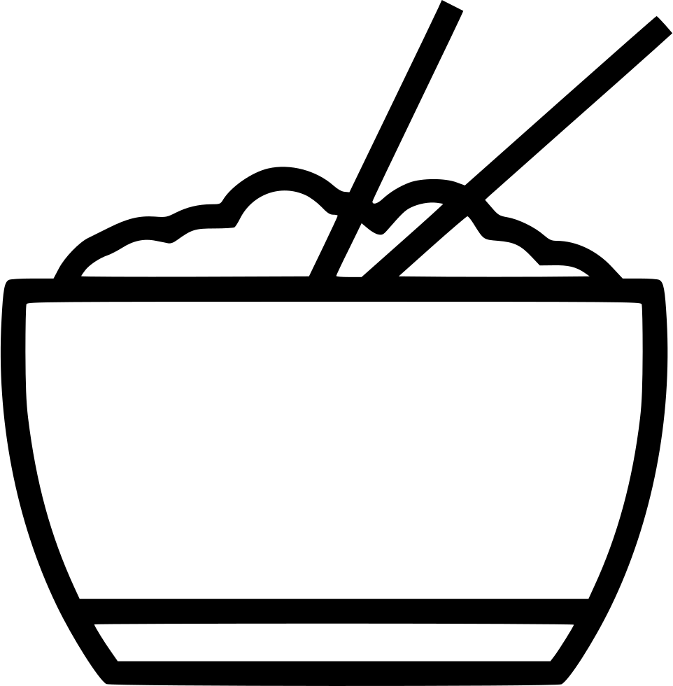 Bowlwith Chopsticks Outline PNG