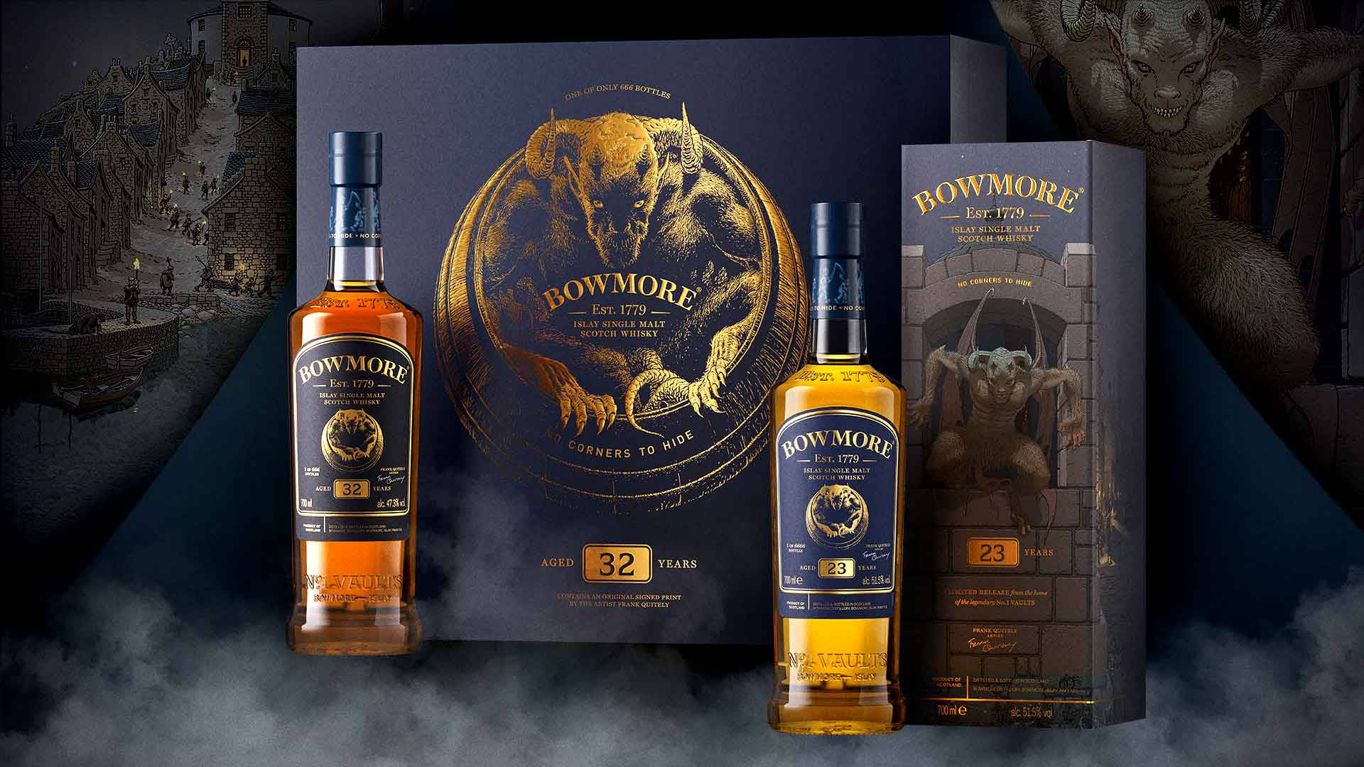 Bowmore No Corners to Hide Collection on display Wallpaper