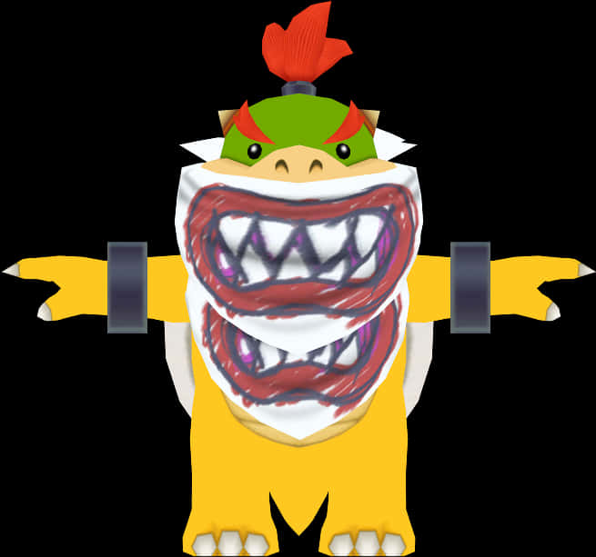 Bowser Cartoon Character Open Mouth PNG