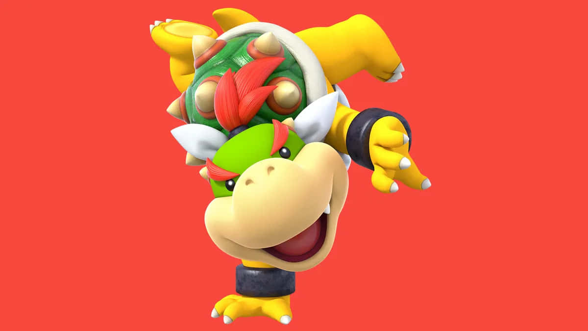 Bowser Jr. in Action with Paintbrush Wallpaper