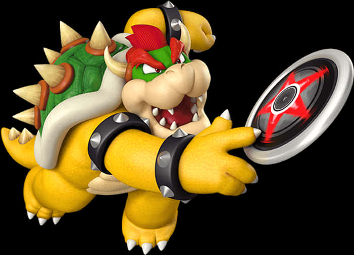 Bowser With Spiked Bracelets PNG