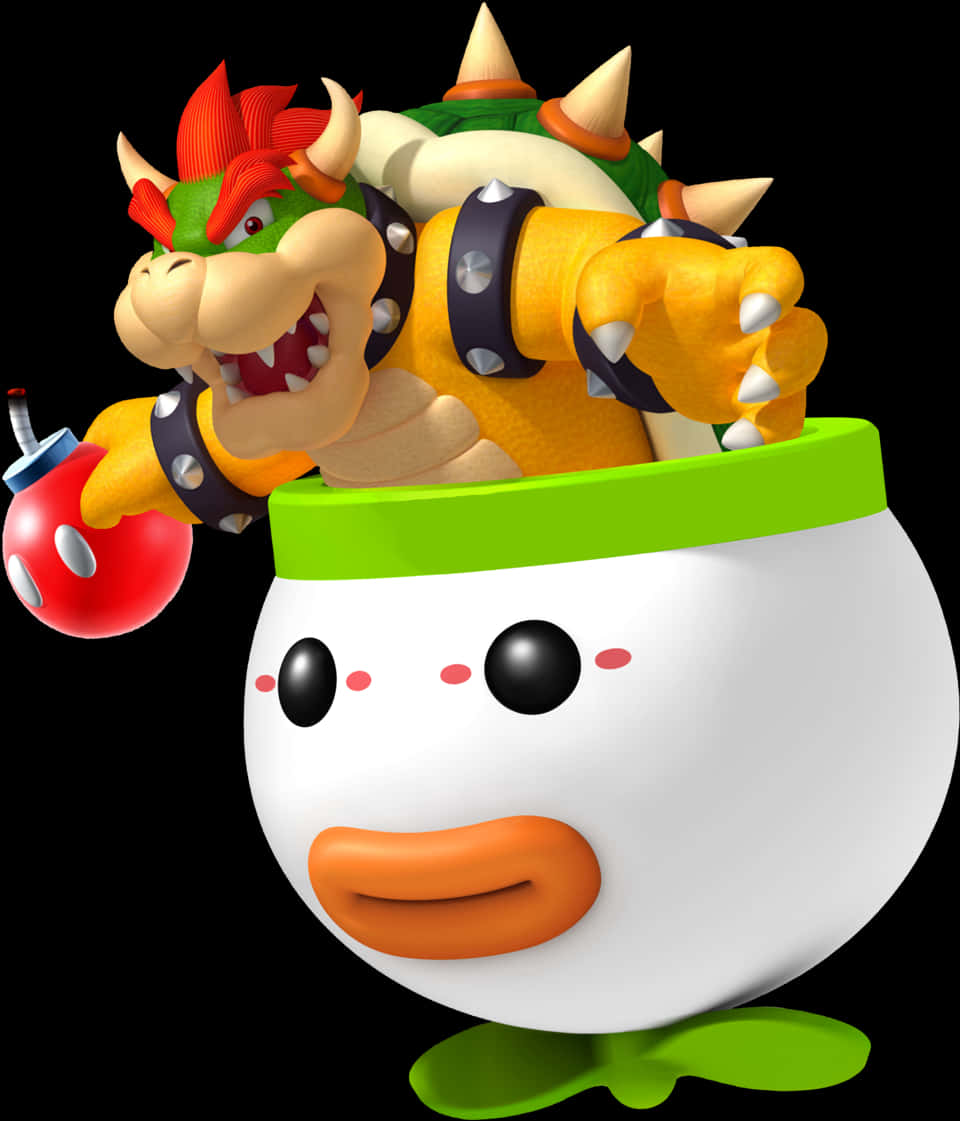 Bowserin Clown Car Illustration PNG