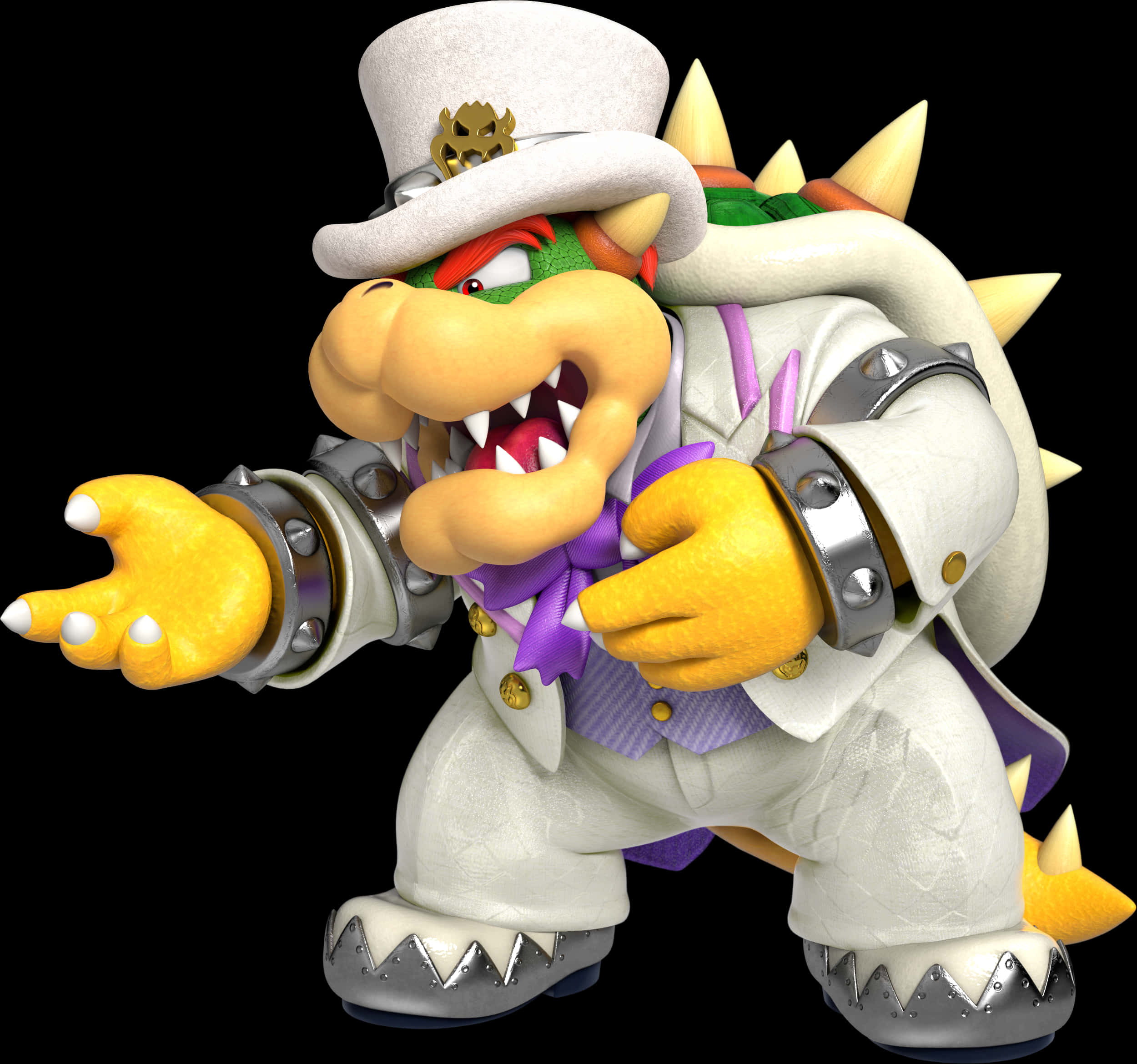 Bowserin White Suit3 D Render PNG