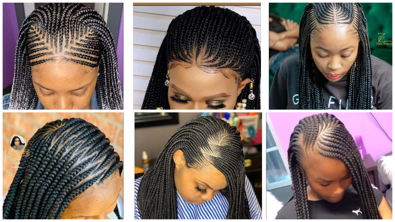 A Collage Of Pictures Of Different Styles Of Braids