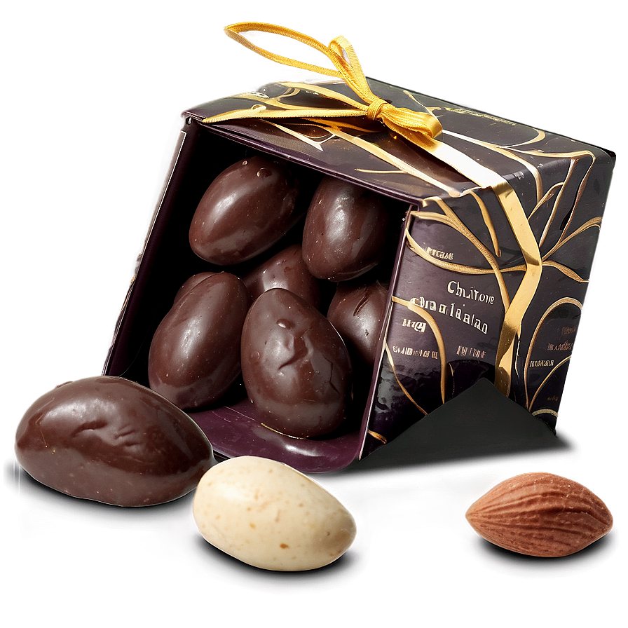 Box Of Chocolate Almonds Png 5 PNG