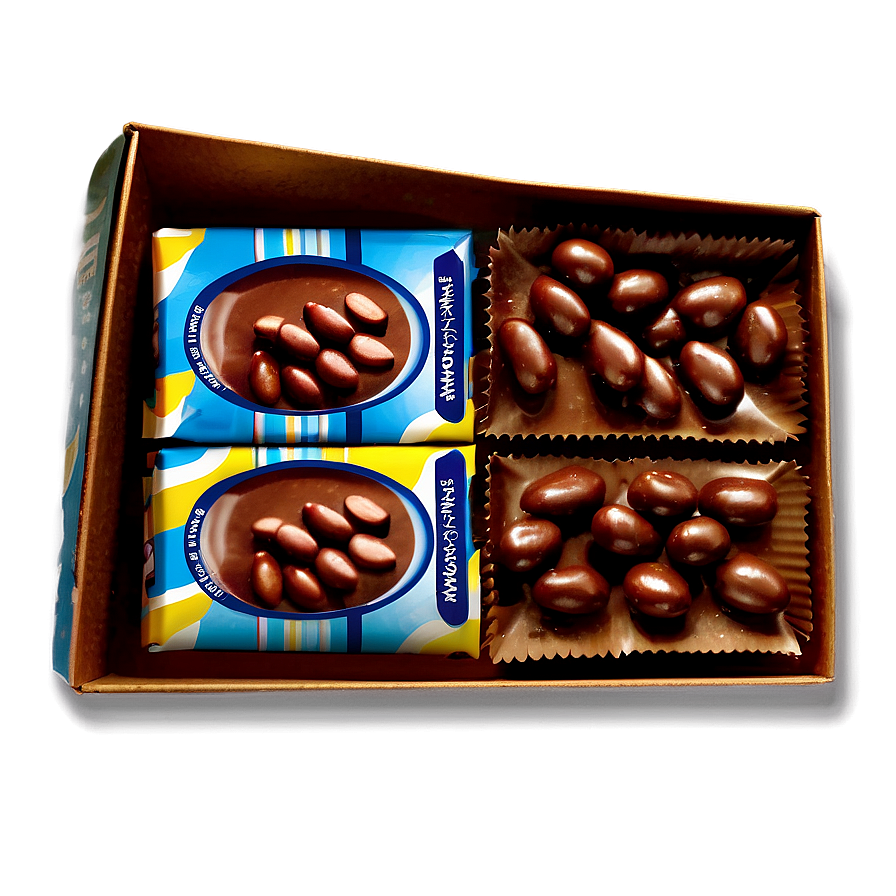 Box Of Chocolate Almonds Png Nfr67 PNG