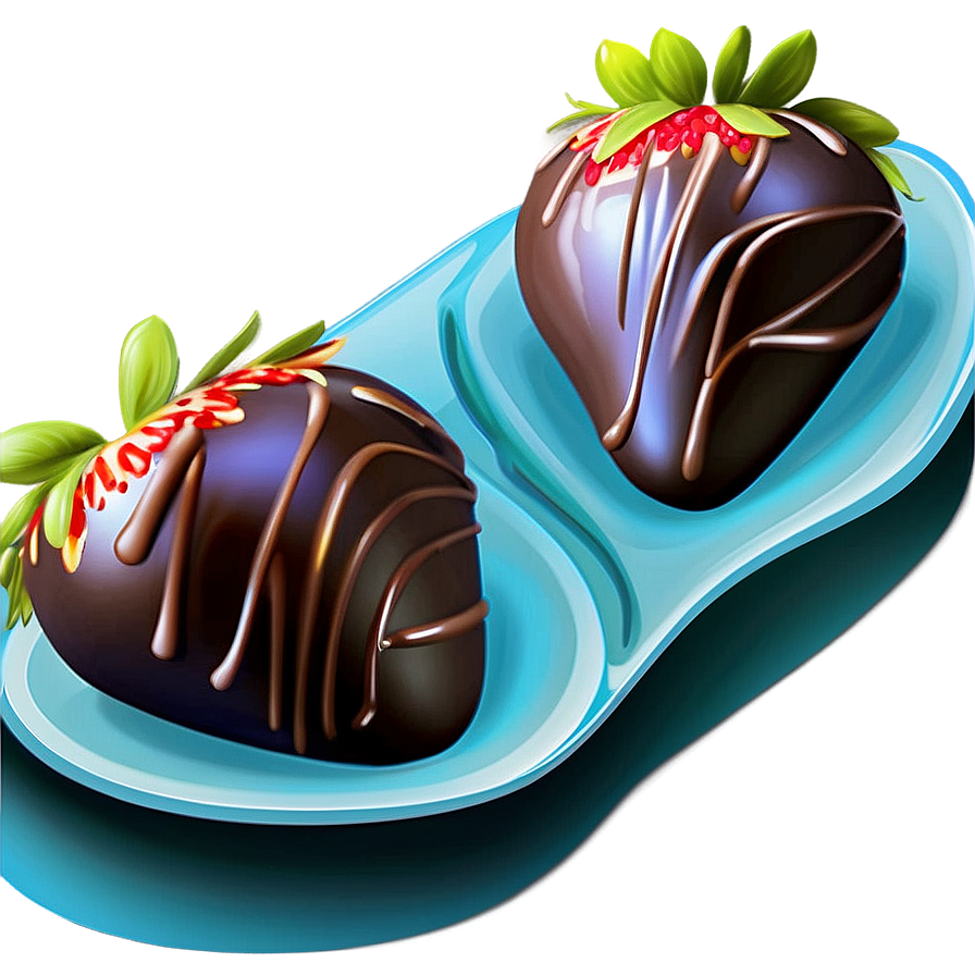 Box Of Chocolate Dipped Strawberries Png Rlh66 PNG