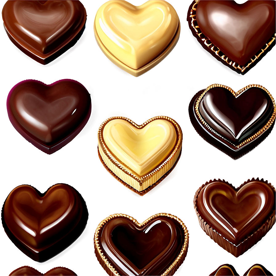 Box Of Chocolate Hearts Png 06212024 PNG