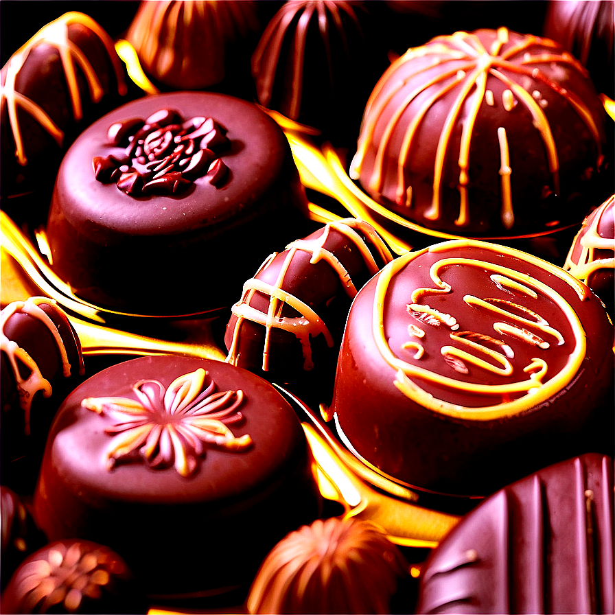 Box Of Chocolate Pralines Png Hrk99 PNG
