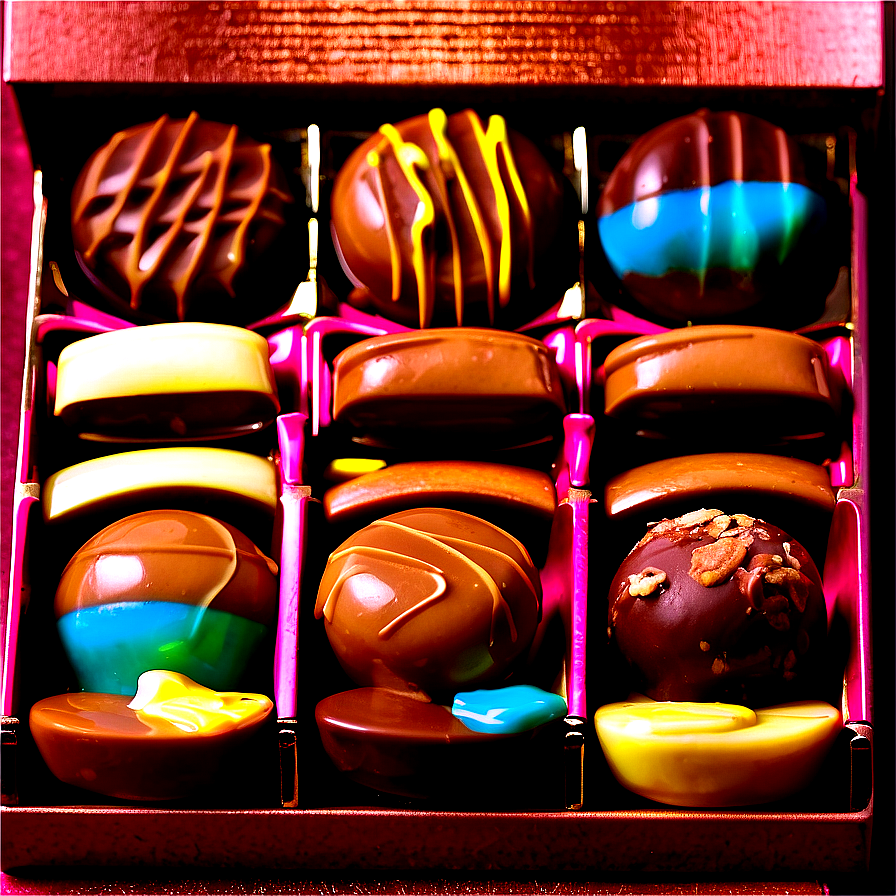 Box Of Chocolate Pralines Png Iws88 PNG