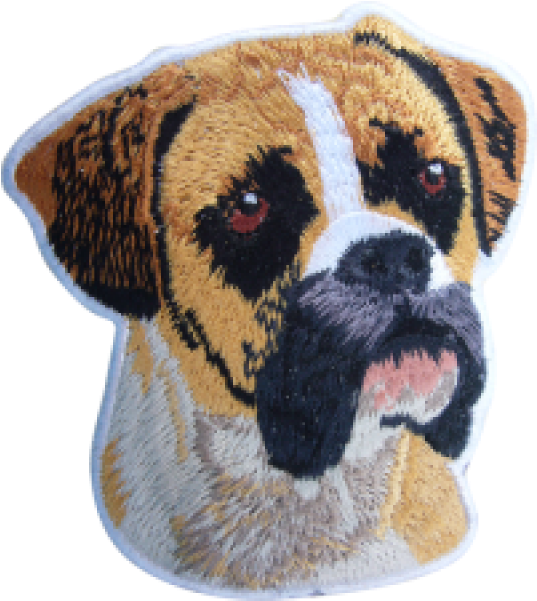 Boxer Dog Embroidered Patch PNG