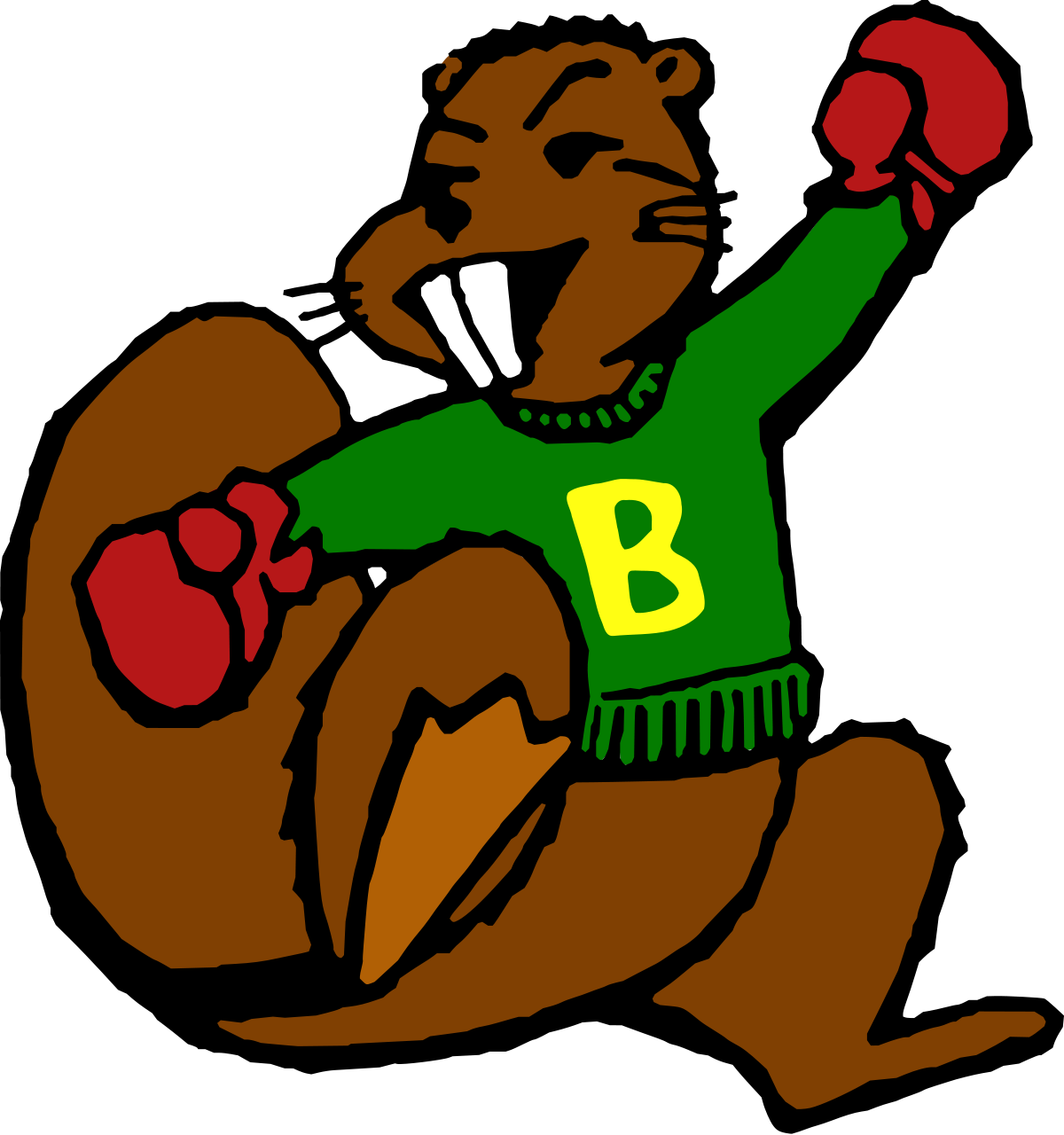Boxing Beaver Cartoon Illustration PNG