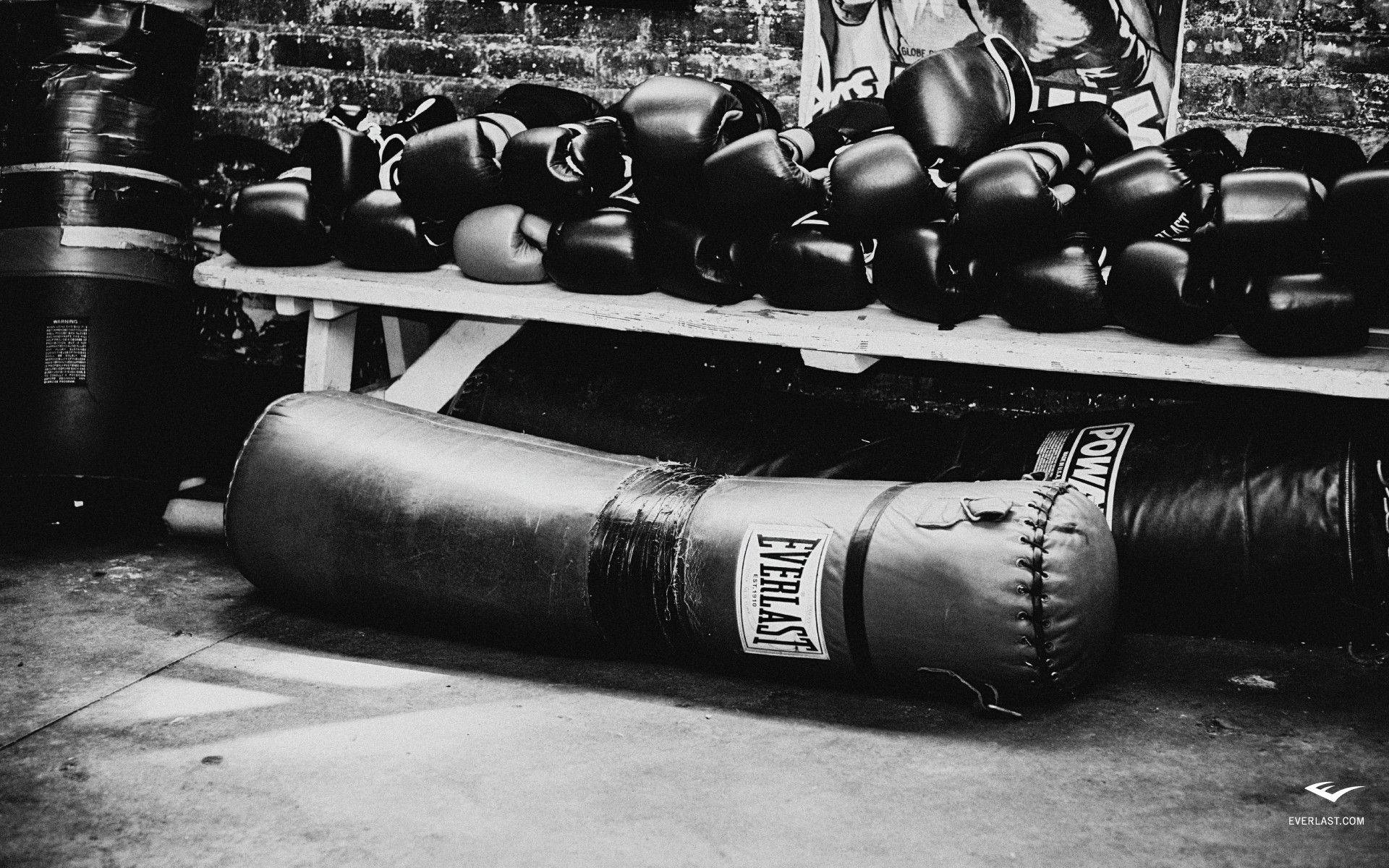Boxing Equipment Black and White Wallpaper