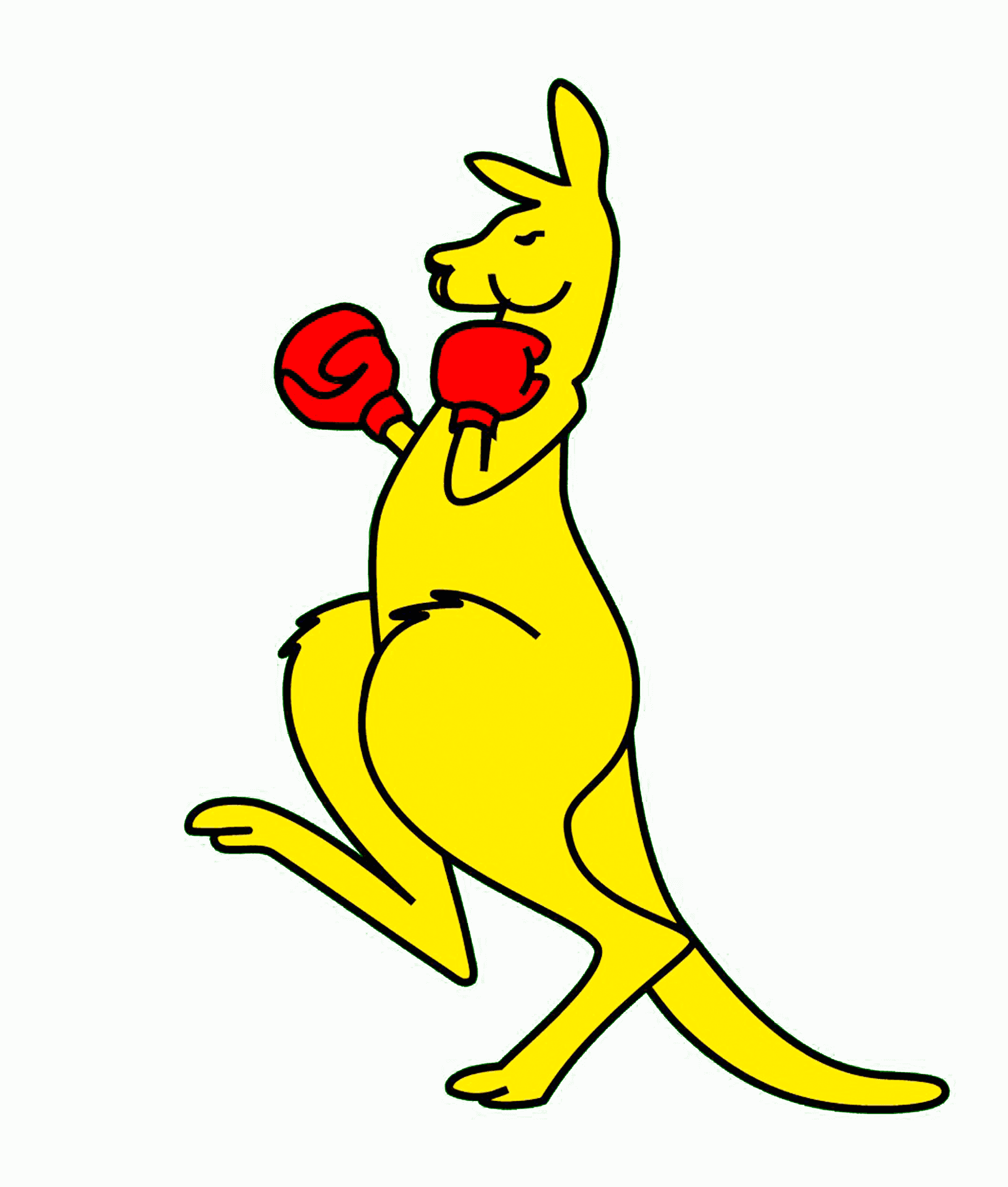 Boxing Kangaroo Cartoon Illustration PNG