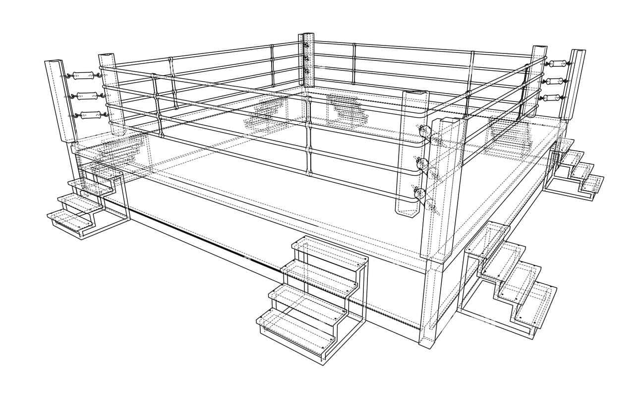 3d Rendering Of An Empty Boxing Ring In Front View Isolated In White  Background. Stock Photo, Picture and Royalty Free Image. Image 88271899.