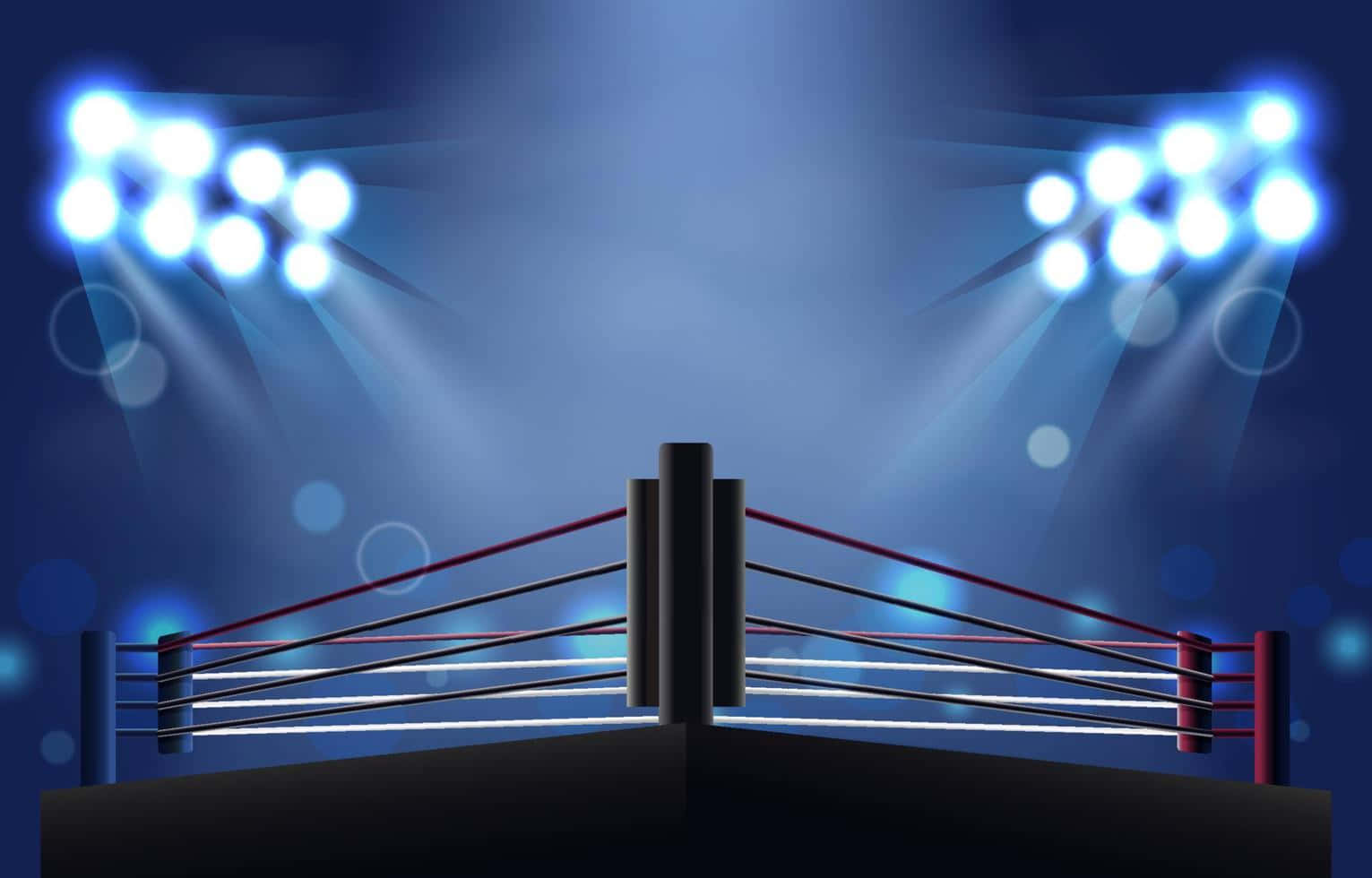 Boxing Ring Blue Lights Background