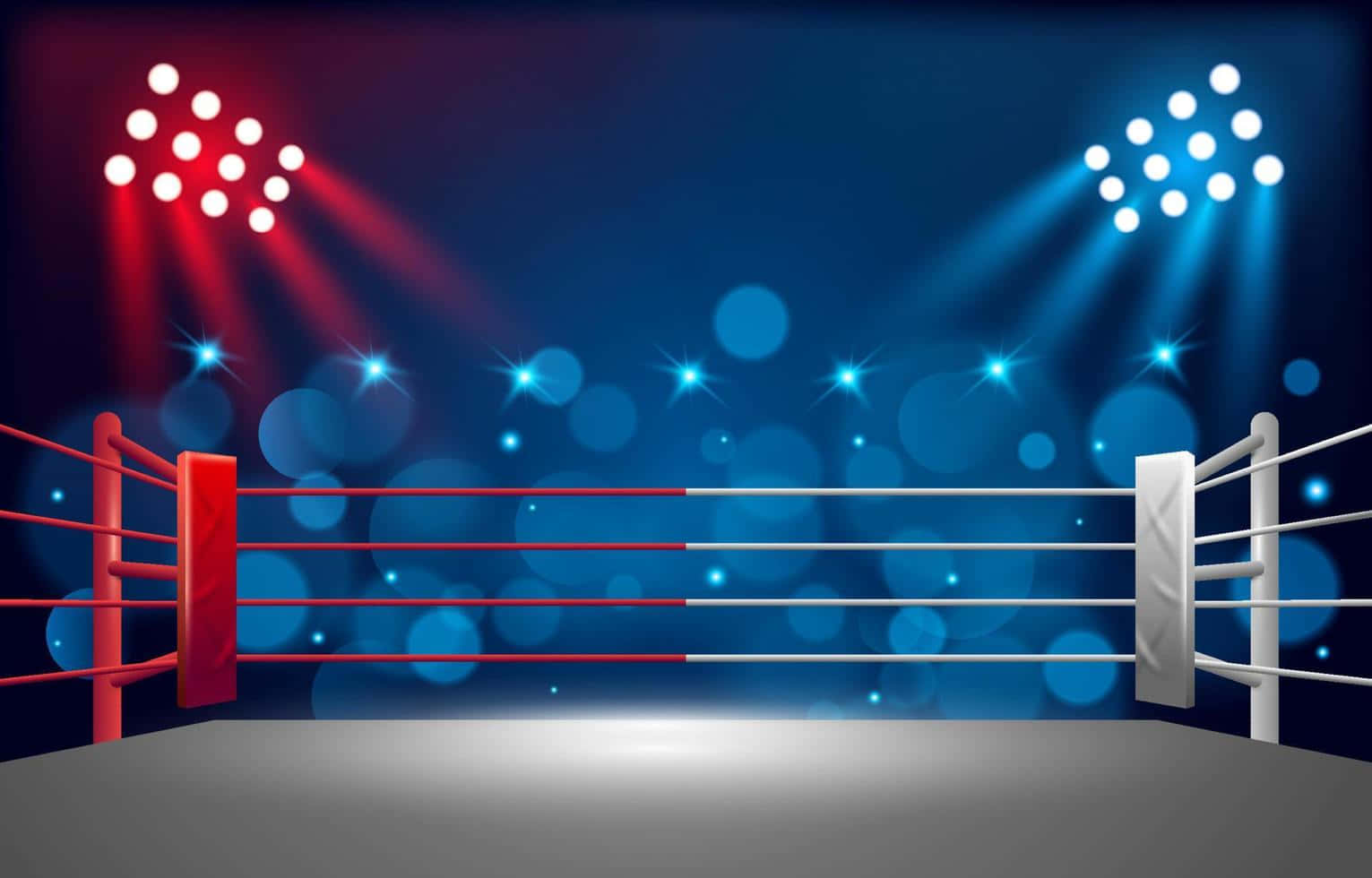 Boxing Ring Red Blue Background