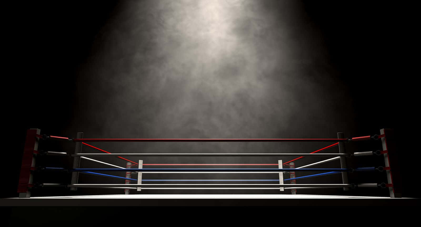 Professional Boxing Ring Under Spotlights
