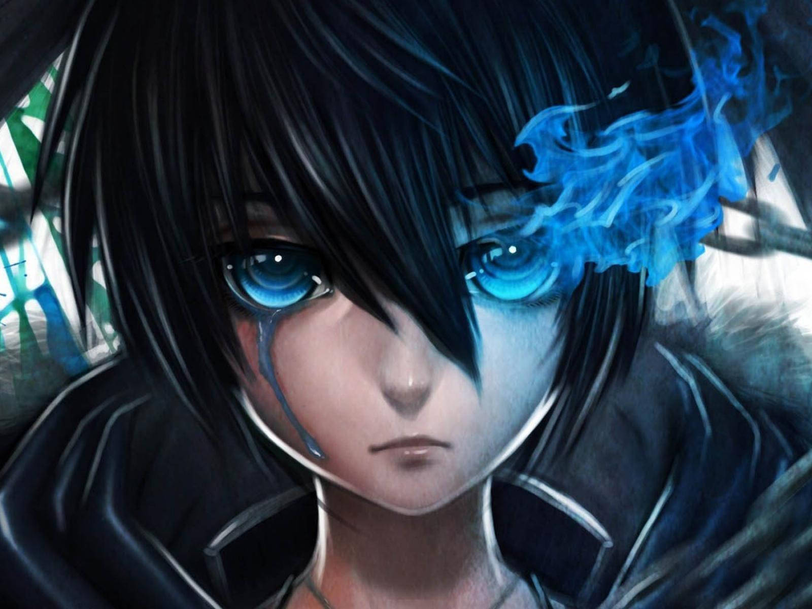Boy Anime Blue Eyes Background