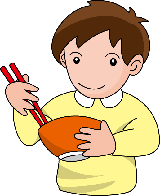 Boy Holding Chopsticksand Bowl PNG