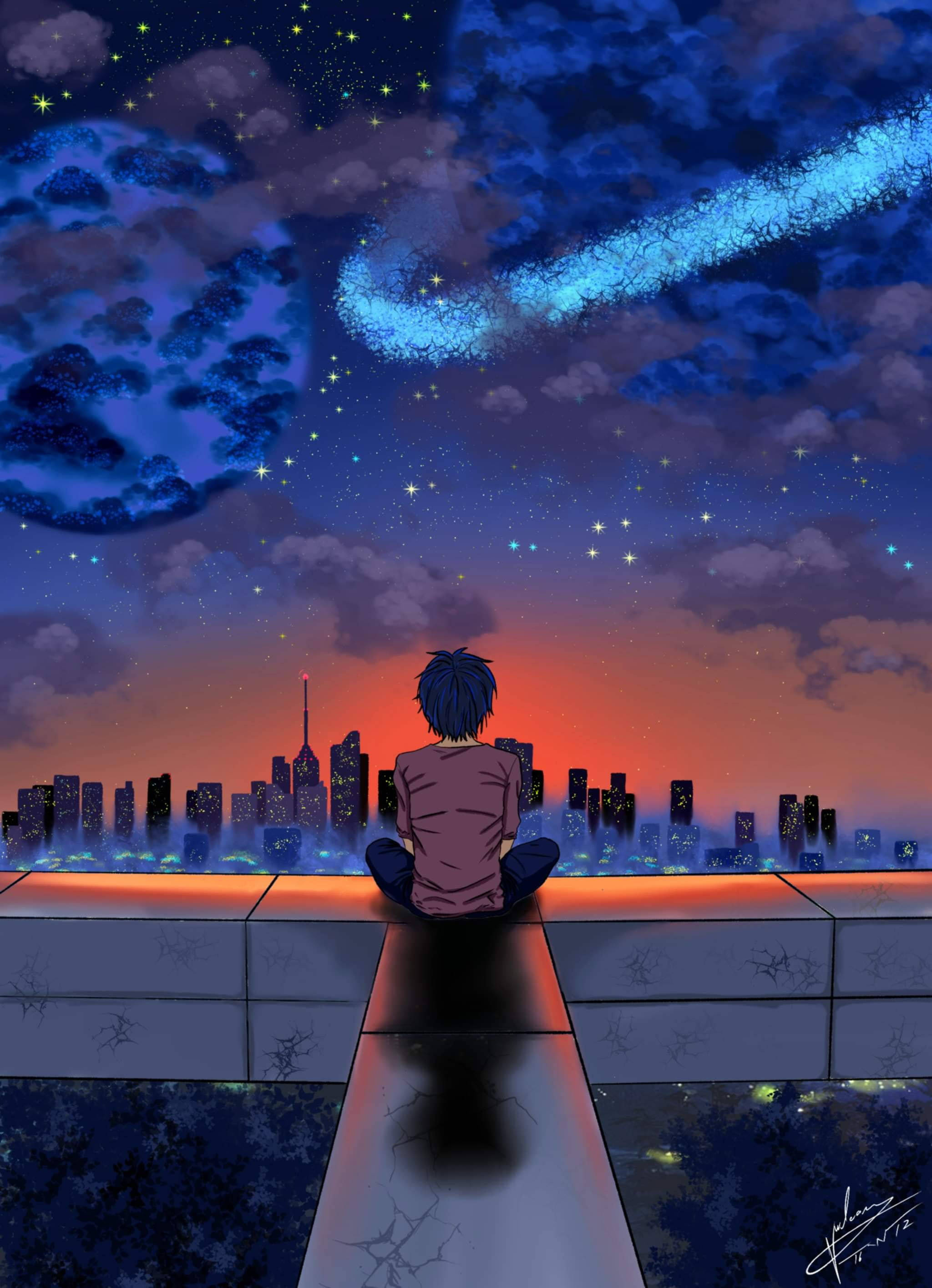Boy Under Twin Anime Planet Wallpaper