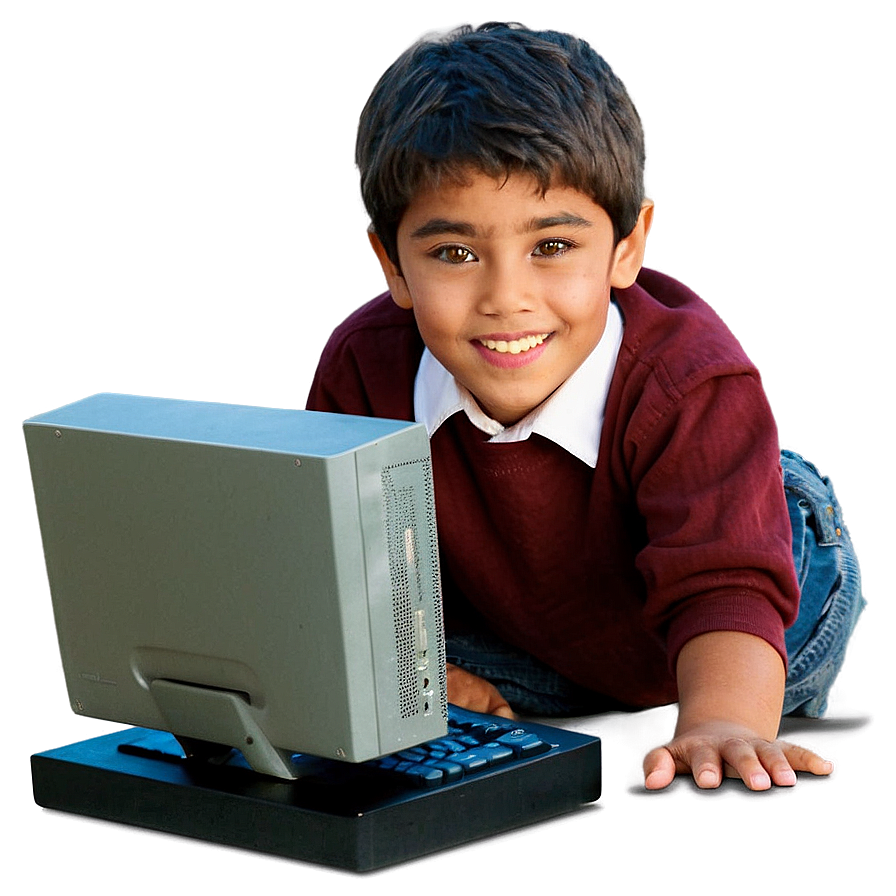 Boy With Computer Png Uys PNG