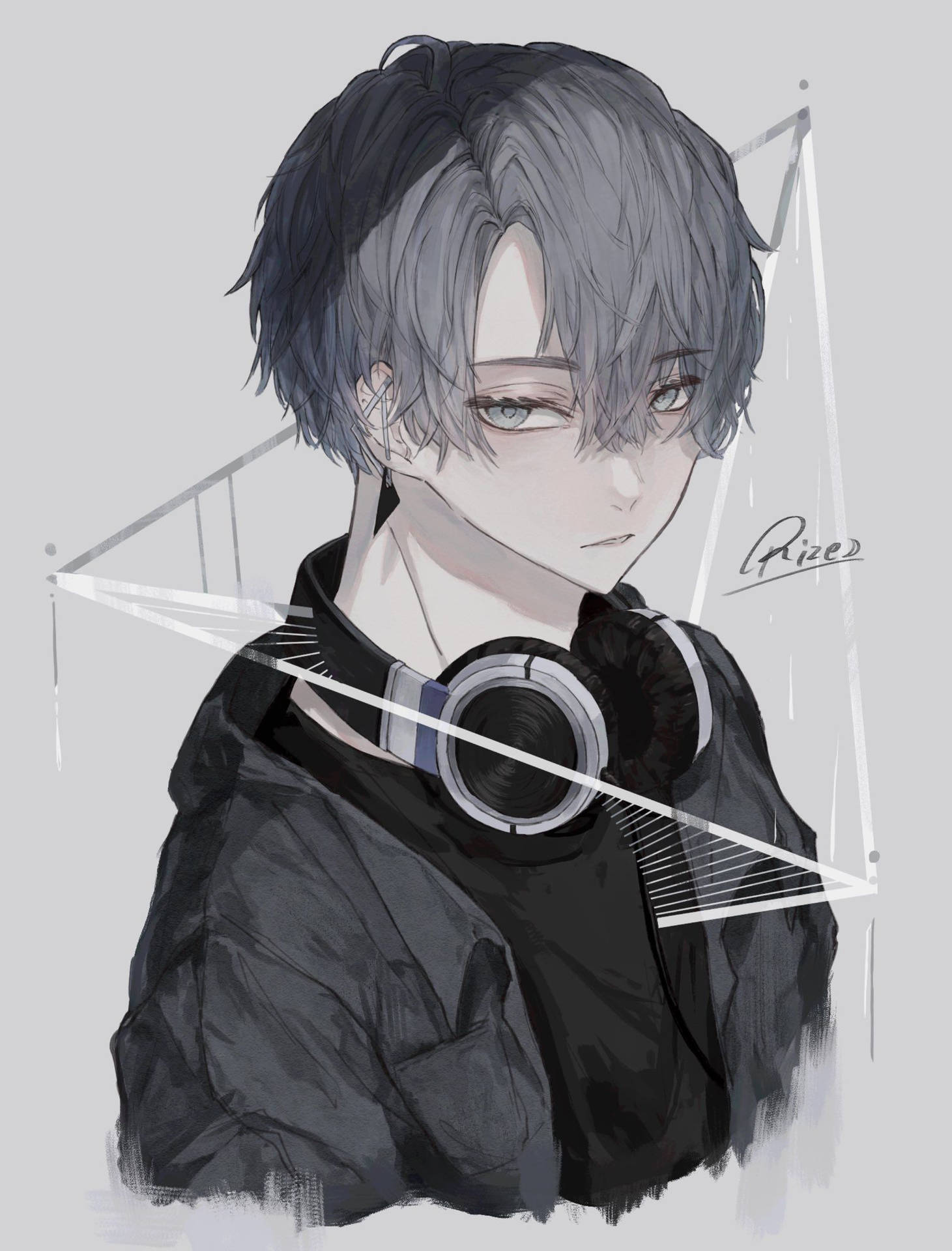 Boy With Headphones Edgy Anime Pfp Wallpaper