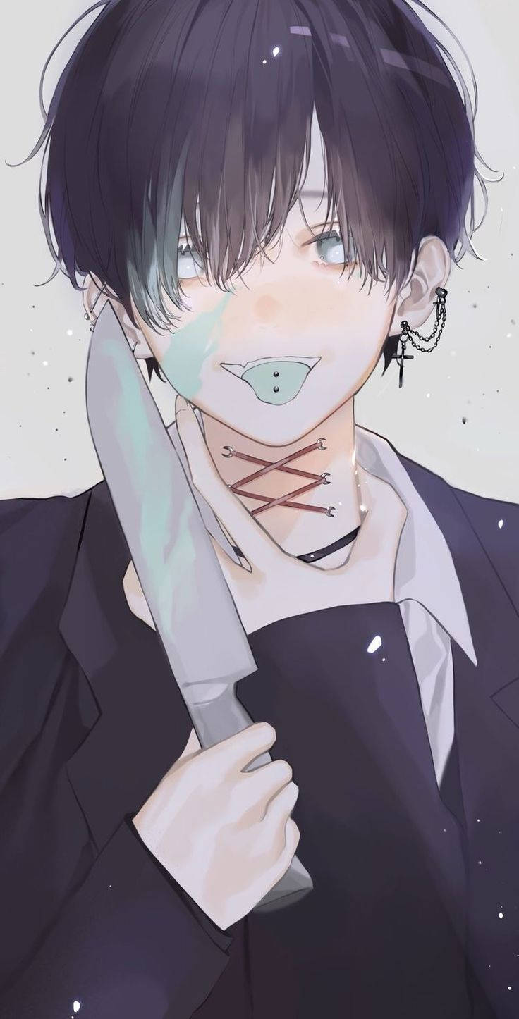 Boy With Knife Edgy Anime Pfp Wallpaper