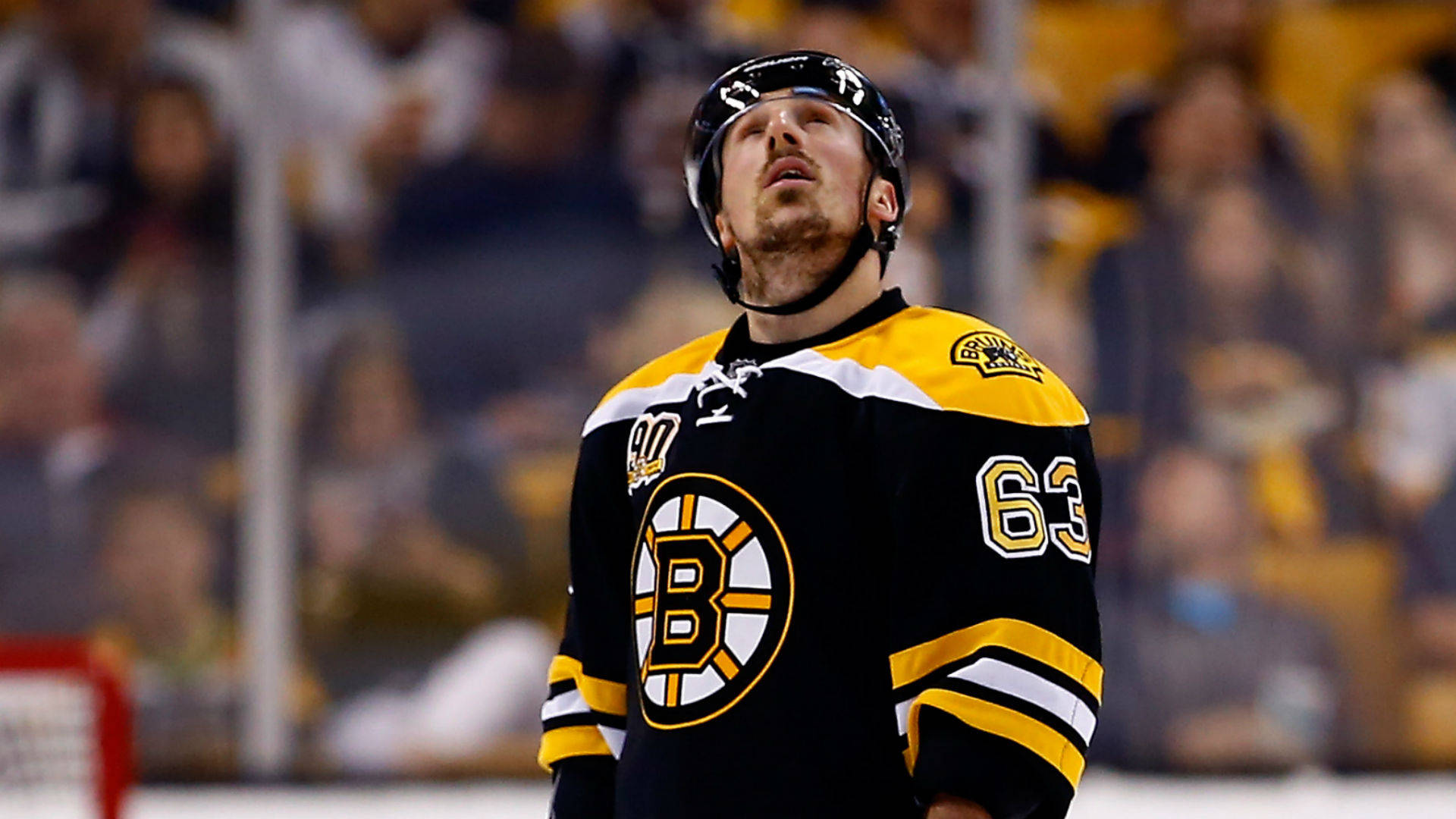 Professional Ice Hockey Star Brad Marchand in Action Wallpaper