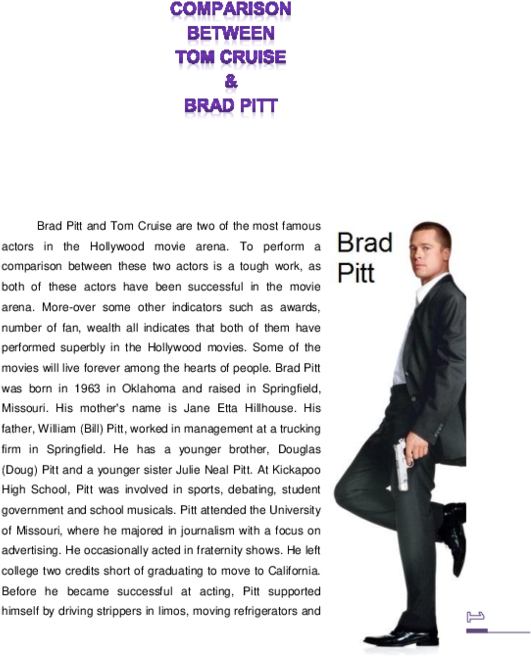 Brad Pitt Comparison Graphic PNG
