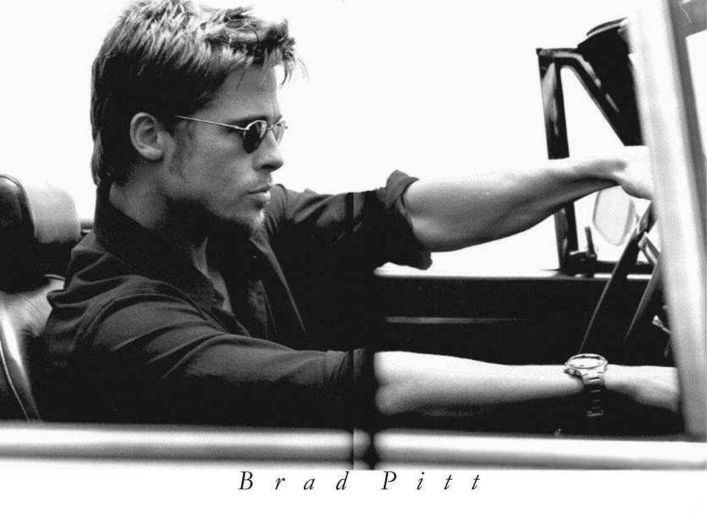 Brad Pitt Driving With Shades