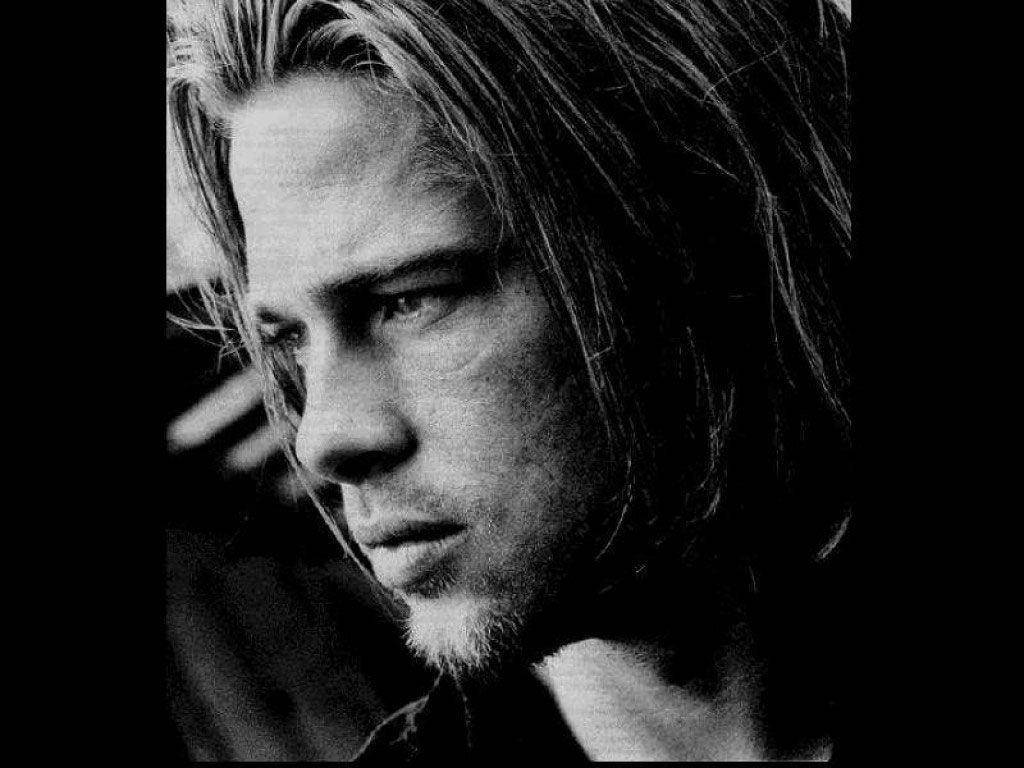 Brad Pitt with long hair Wallpaper