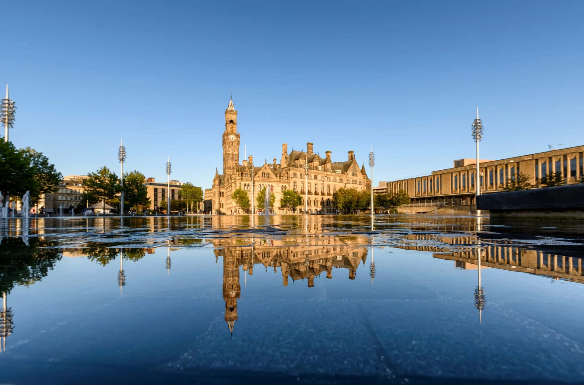 Bradford City Hall Reflection Wallpaper