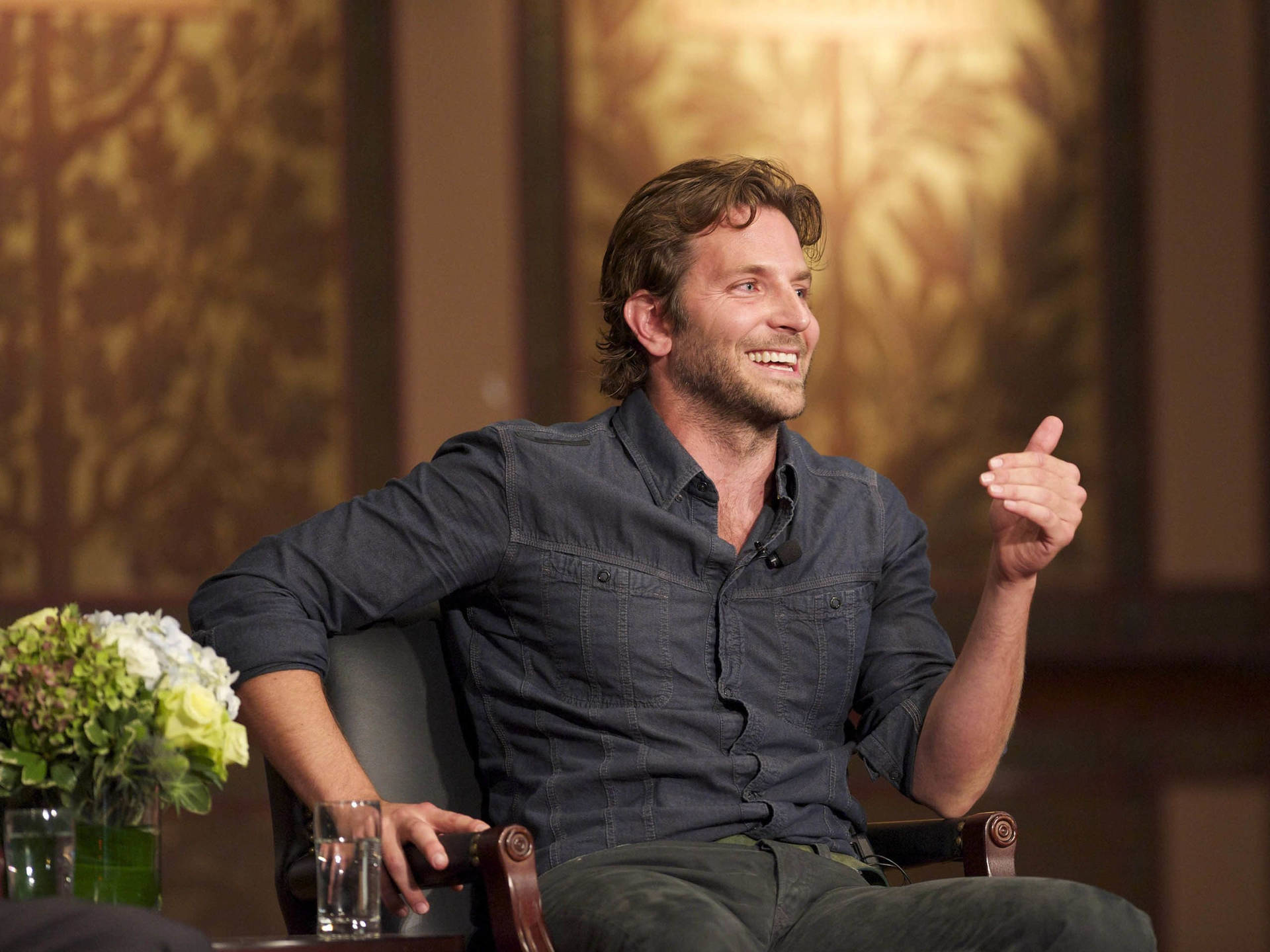 Bradley Cooper Black Rolled Up Sleeves Picture