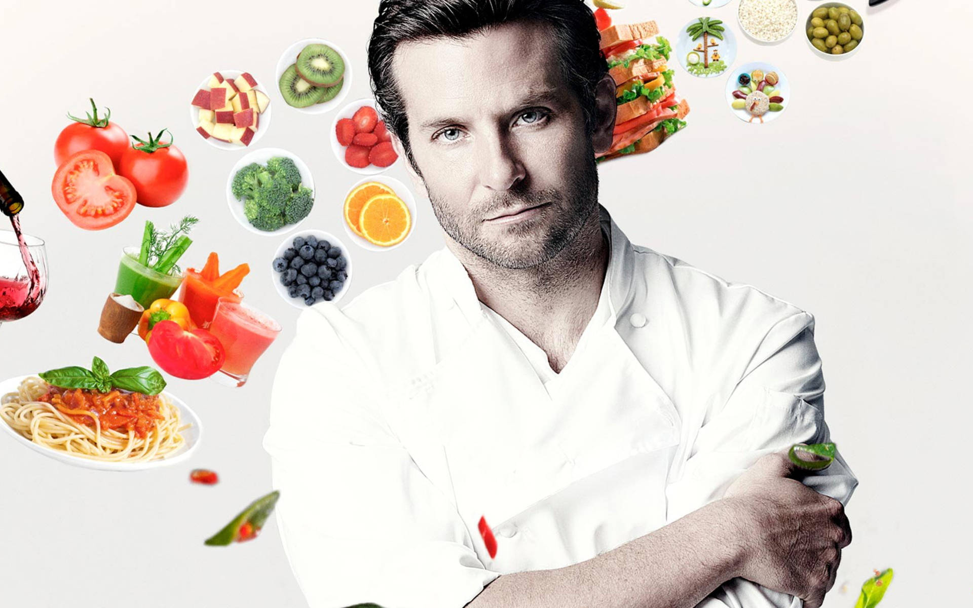 Bradley Cooper Enticing Food Chef Wallpaper