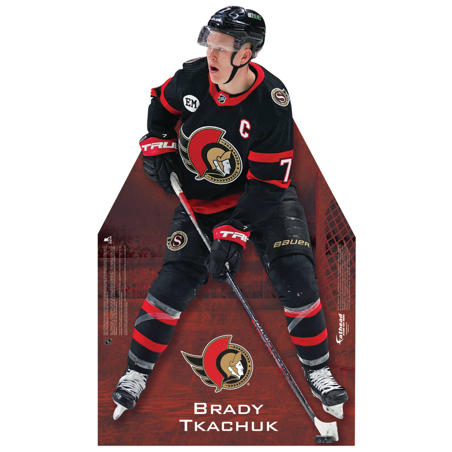 Imagengráfica De Brady Tkachuk De Los Ottawa Senators. Fondo de pantalla