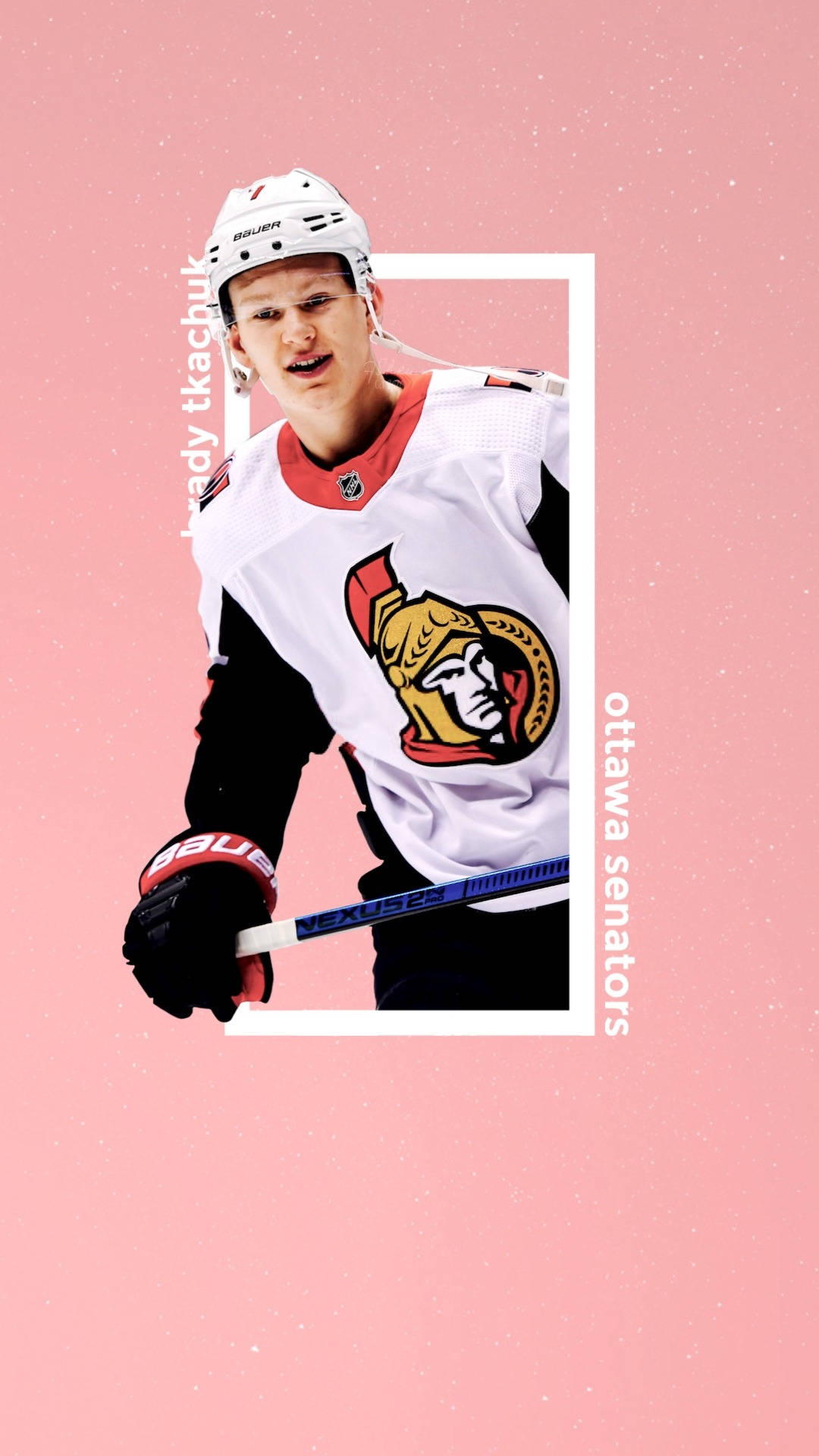Giocatorestella Degli Ottawa Senators, Brady Tkachuk, In Un'immagine Fanart Vivace Rosa. Sfondo