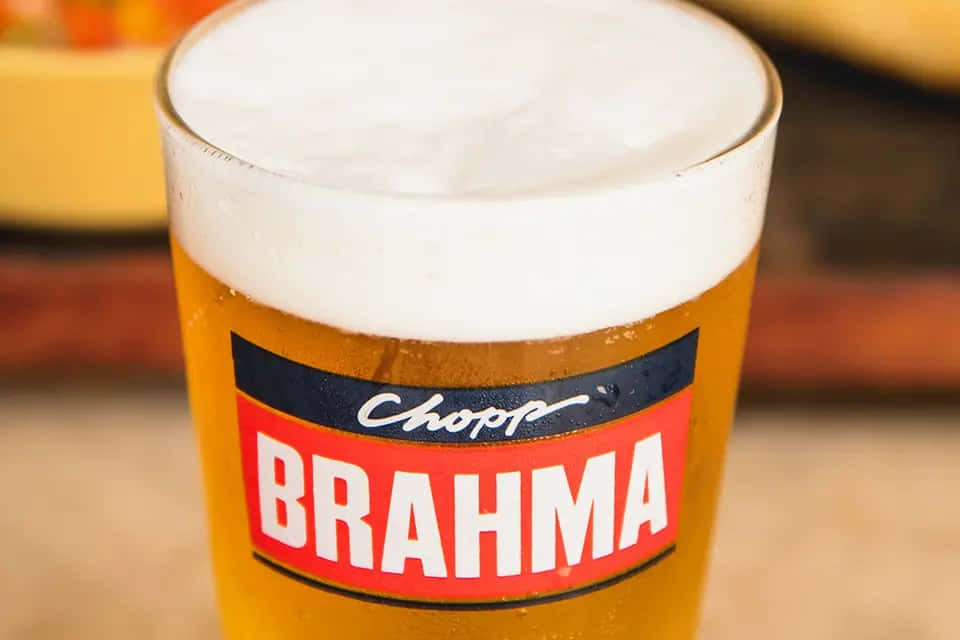 Brahma Chopp Pilsen Beer On Glass Wallpaper