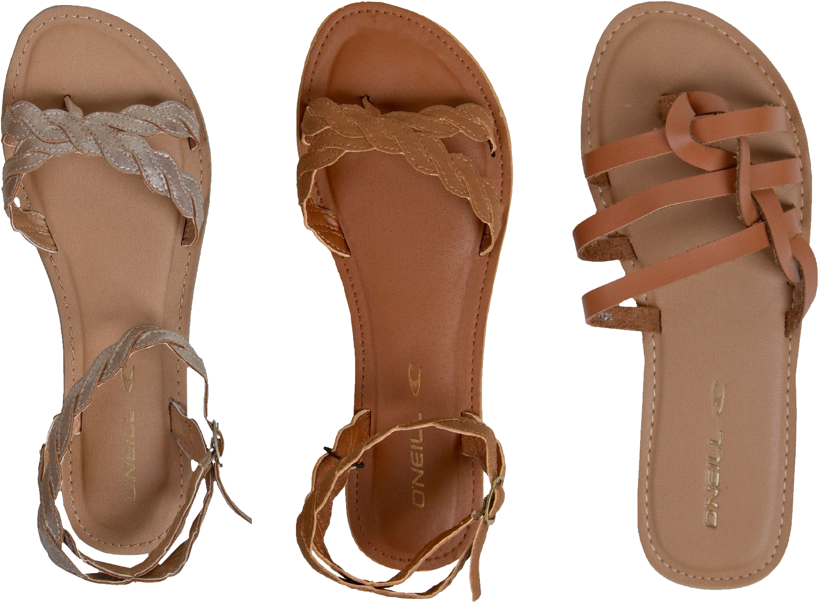 Braided Strap Brown Sandals Display PNG