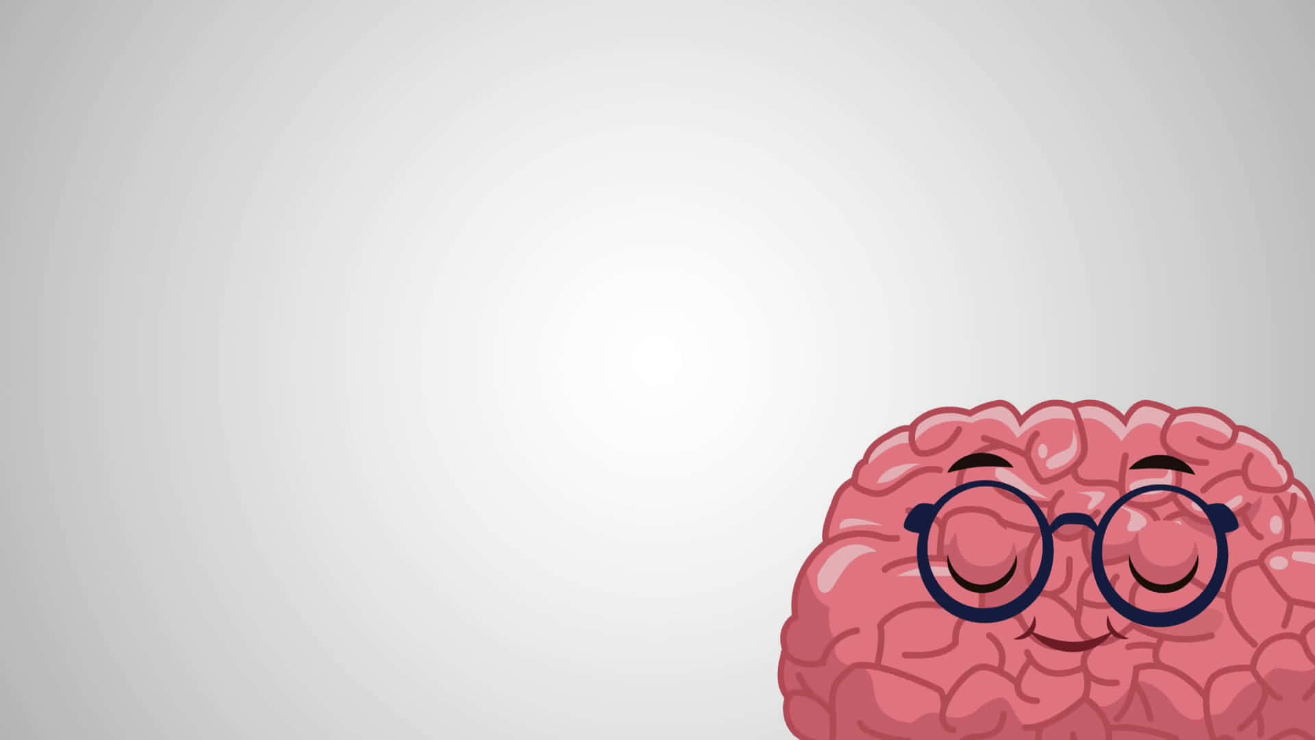 A Cartoon Brain With Glasses On A Gray Background