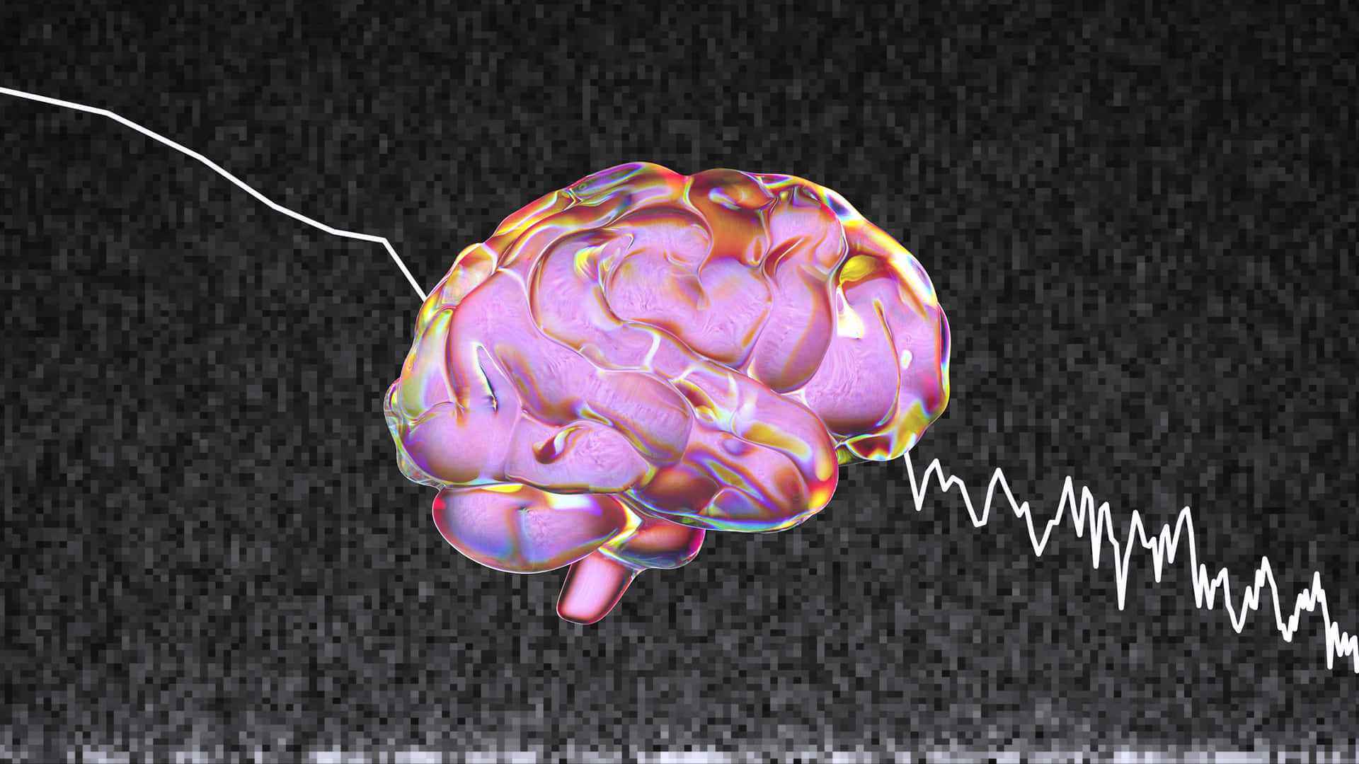 A Brain With An Electrical Wave On It