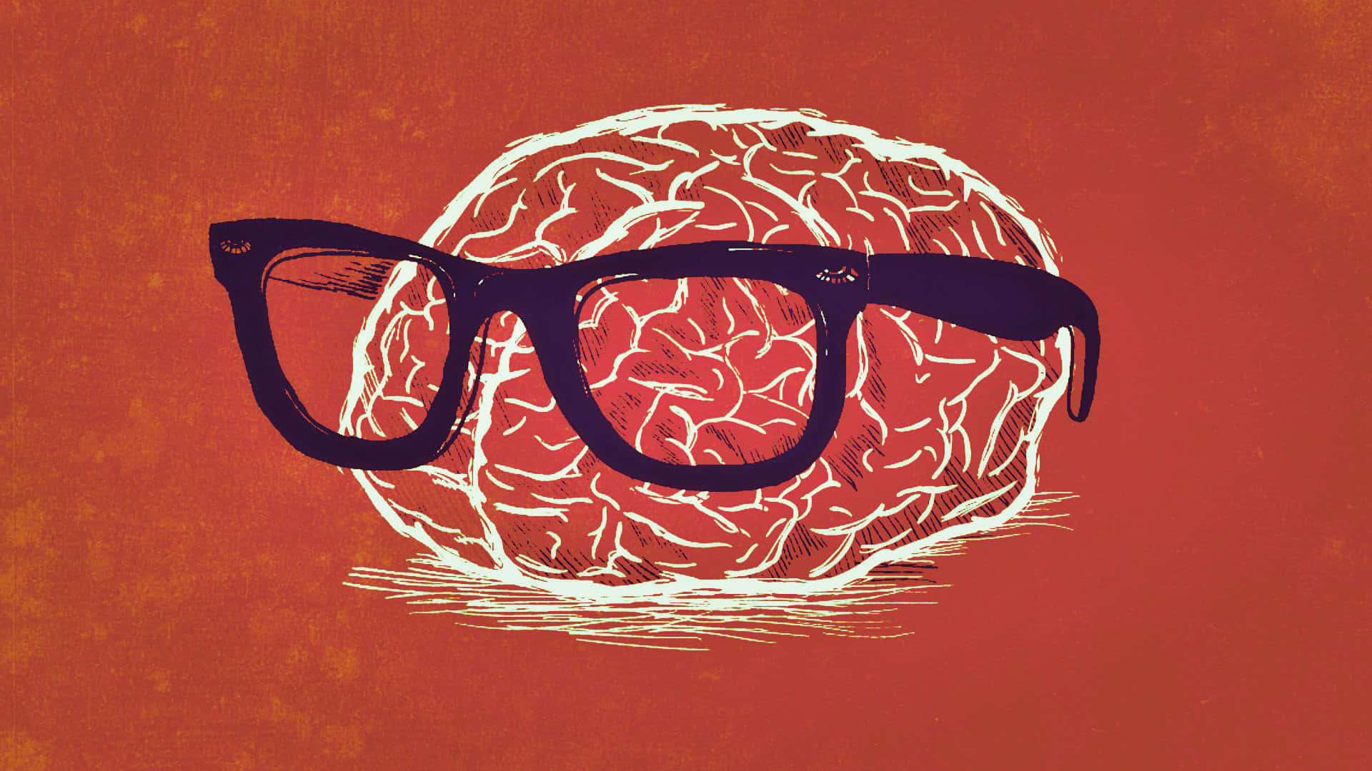 A Brain With Glasses On It Wallpaper