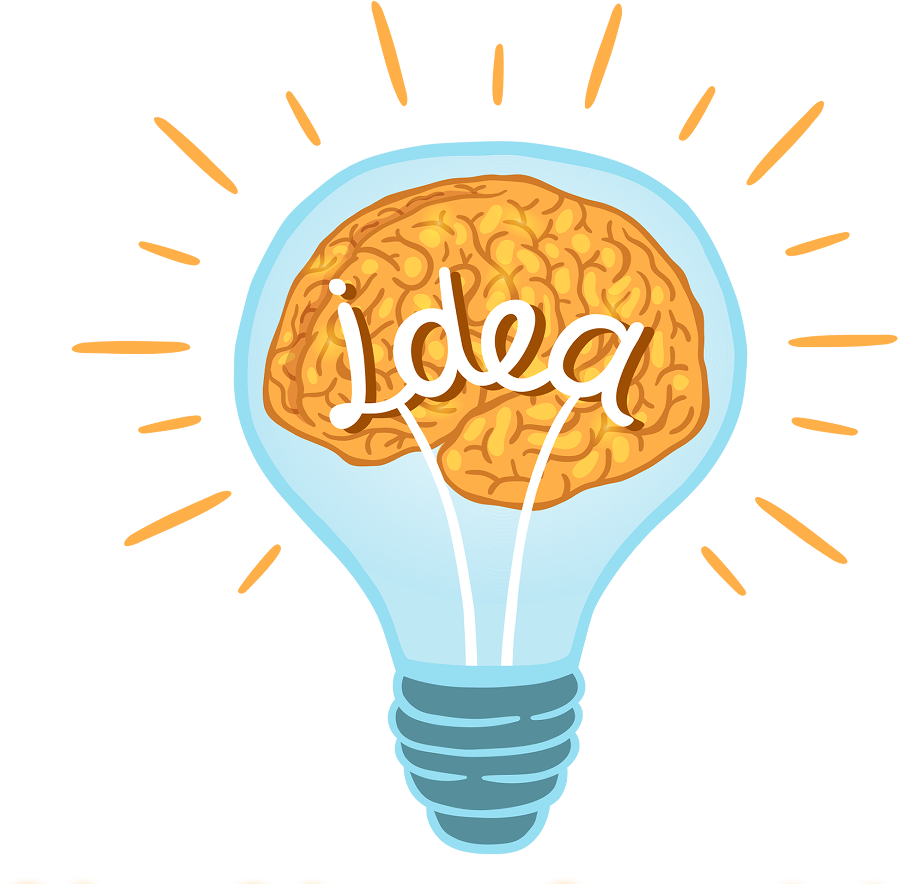 Brain Lightbulb Idea Concept SVG
