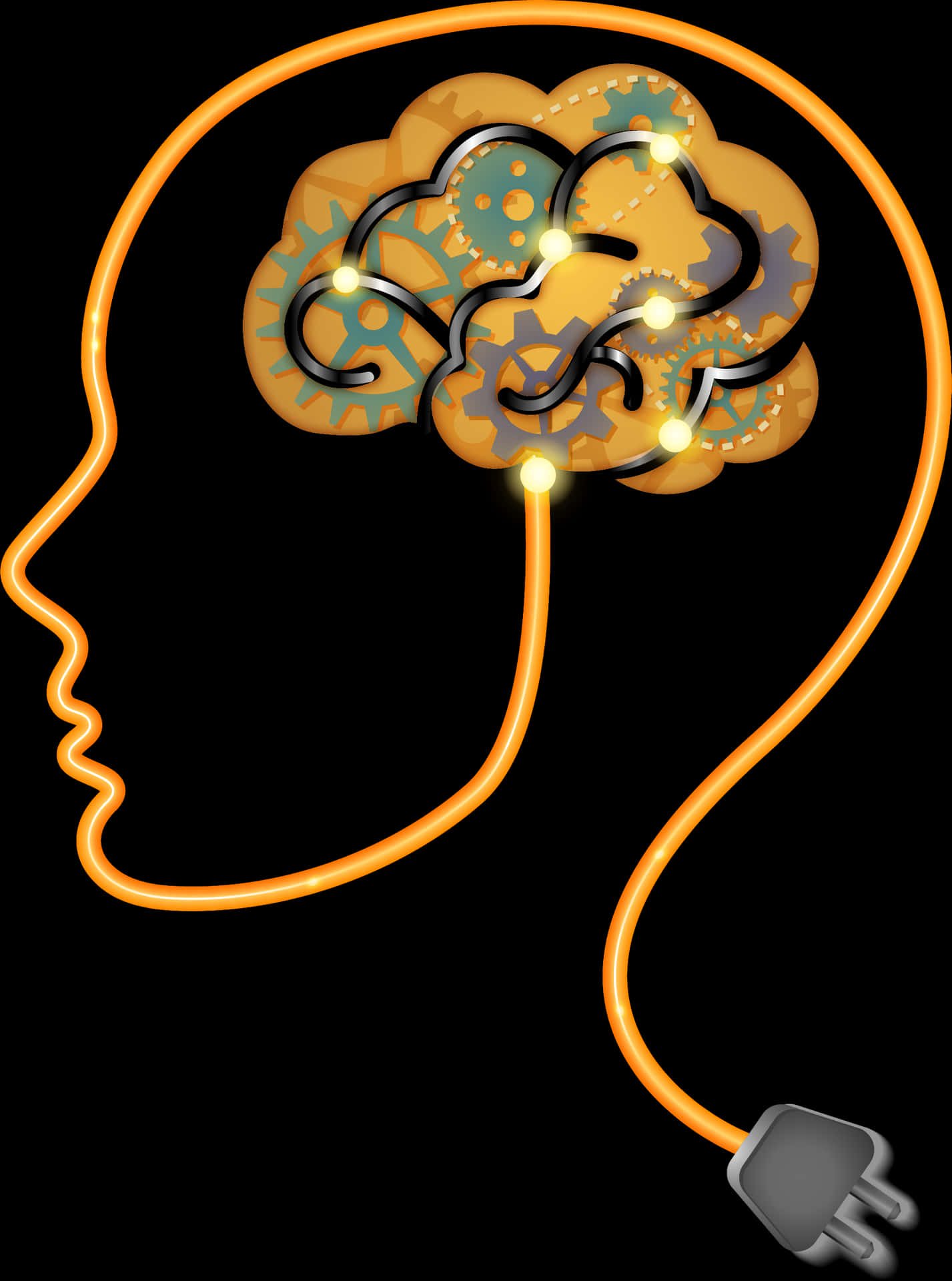 Brain Power Concept Illustration PNG