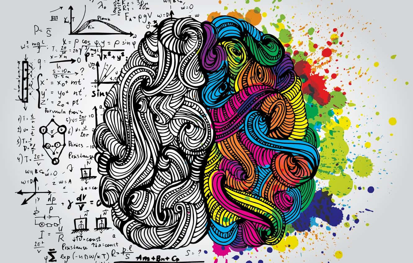 A Colorful Brain With A Colorful Pattern Wallpaper