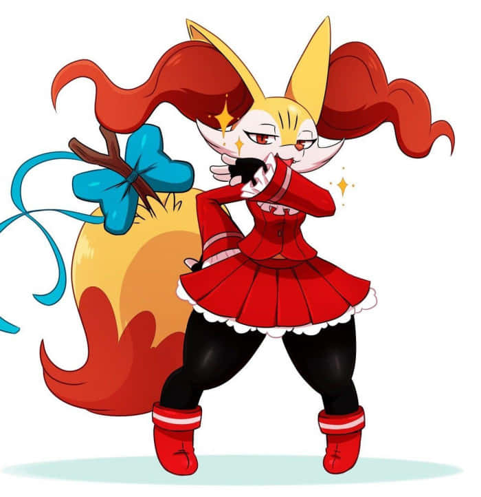 Braixen Engaging In Battle Wallpaper