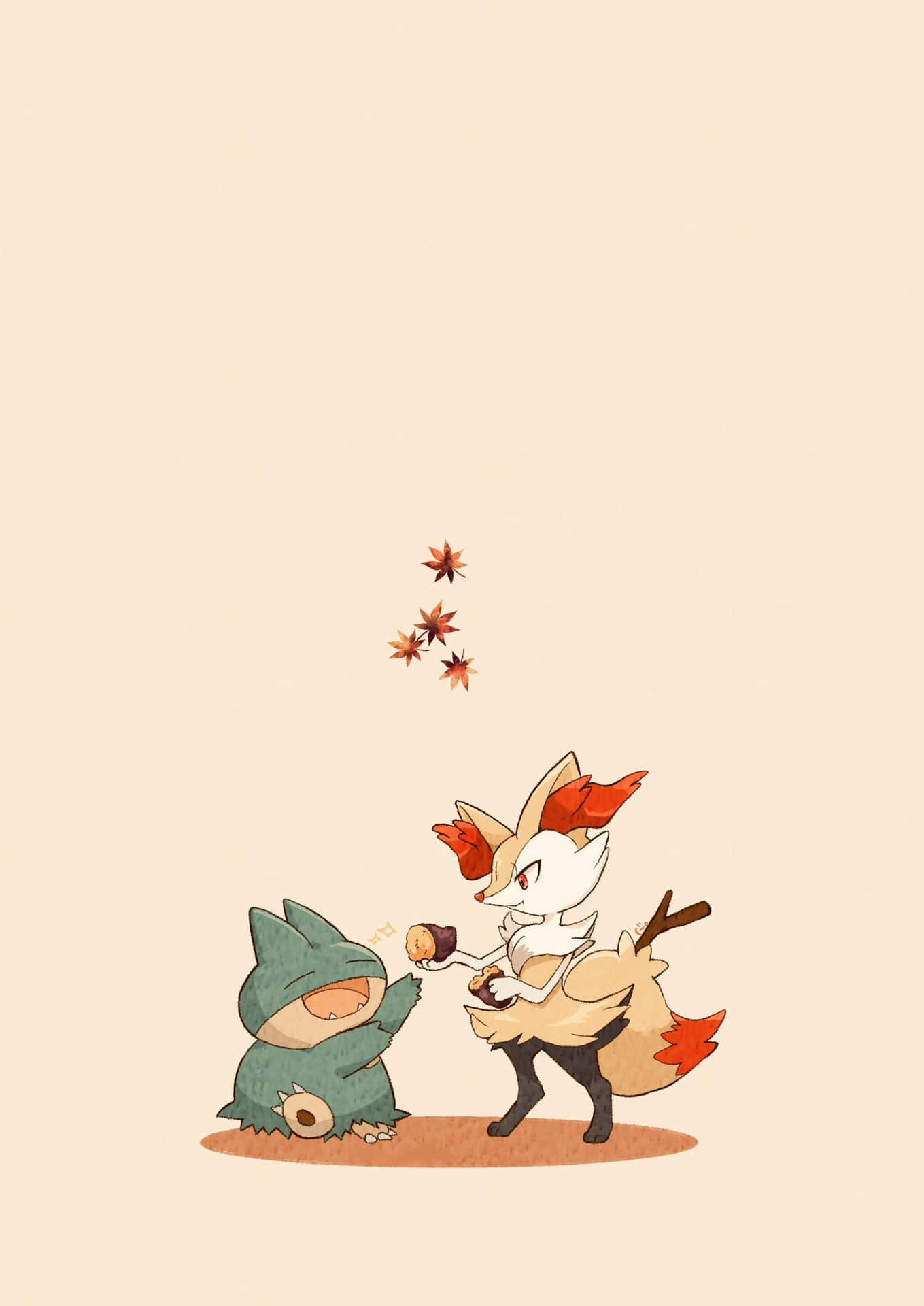 Braixenand Snover Autumn Playtime Wallpaper