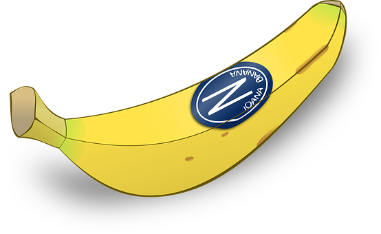 Branded Banana Vector Illustration PNG