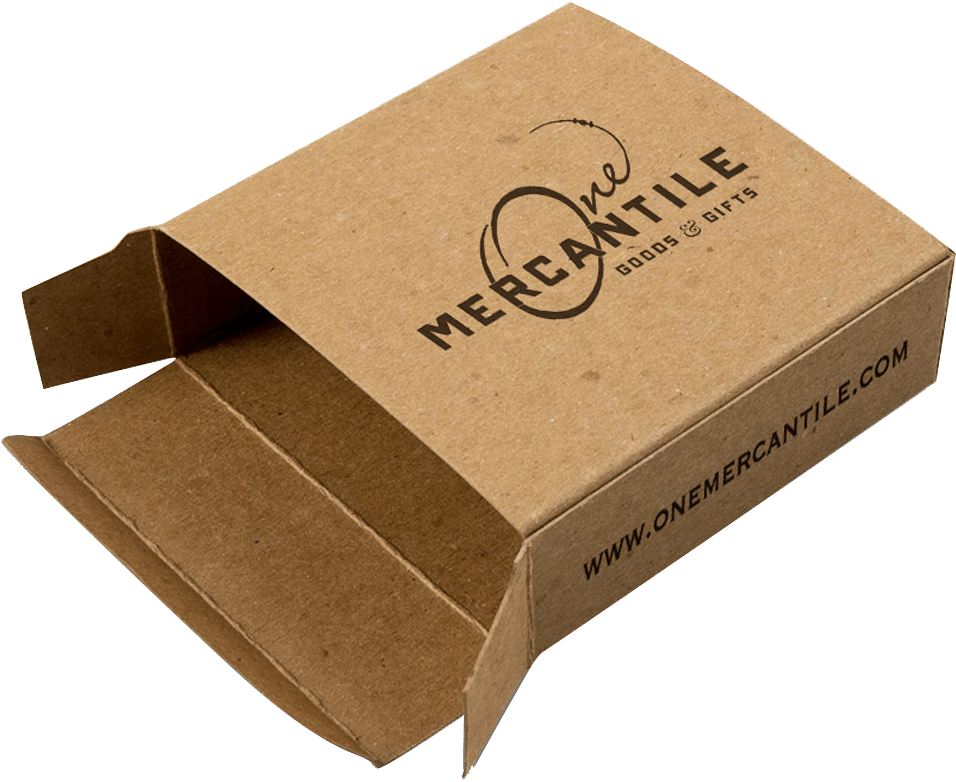 Branded Cardboard Shipping Box PNG